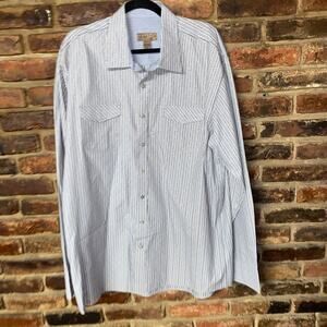 Pronto Uomo Gray Printed Long Sleeve Button Down Shirt Men's Size 2XL Tall